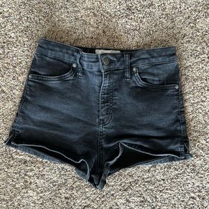 FREE PEOPLE black, high waisted, denim mini shorts size 26